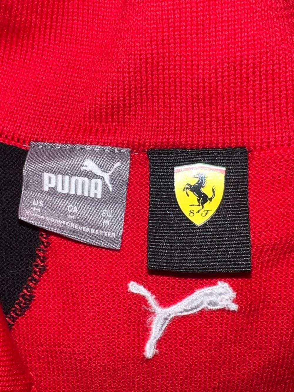 F1/Formula One Scuderia Ferrari Red Quarter Zip Team Sweater - Picture 5 of 5